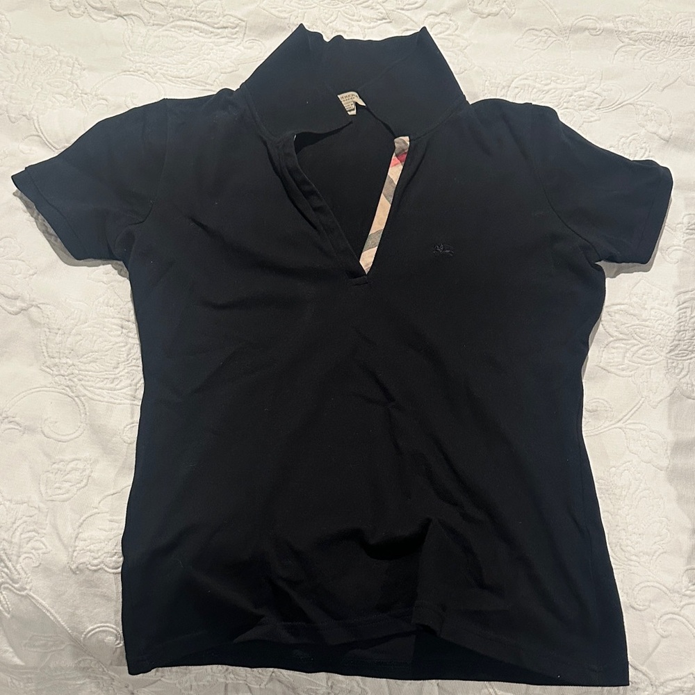 Burberry Black Short Sleeve Polo Shirt